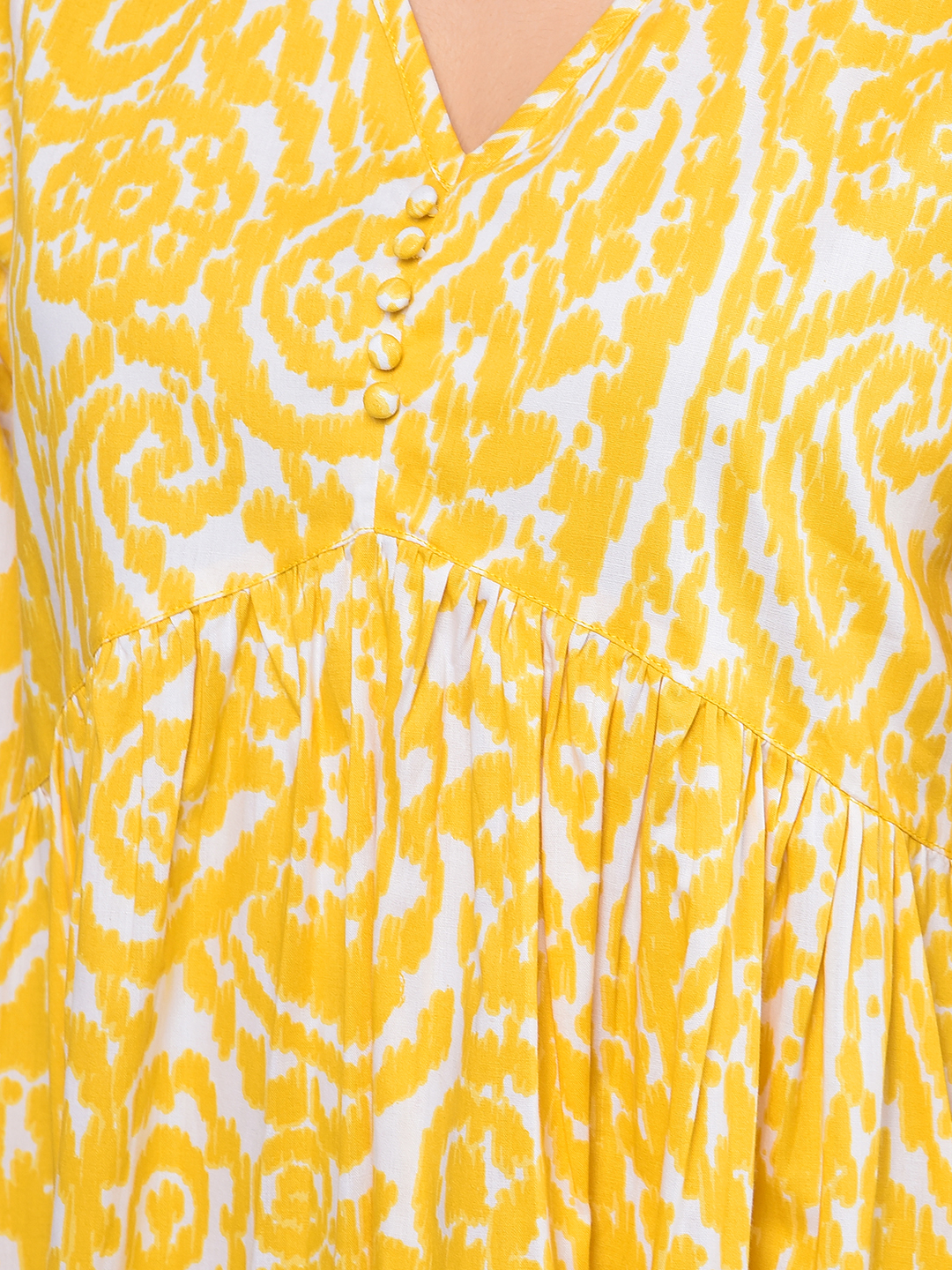 Numero Uno Women Printed Yellow Dress